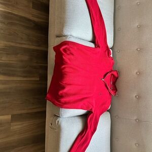 Ralph Lauren Red Polo Quarter-Zip Sweater